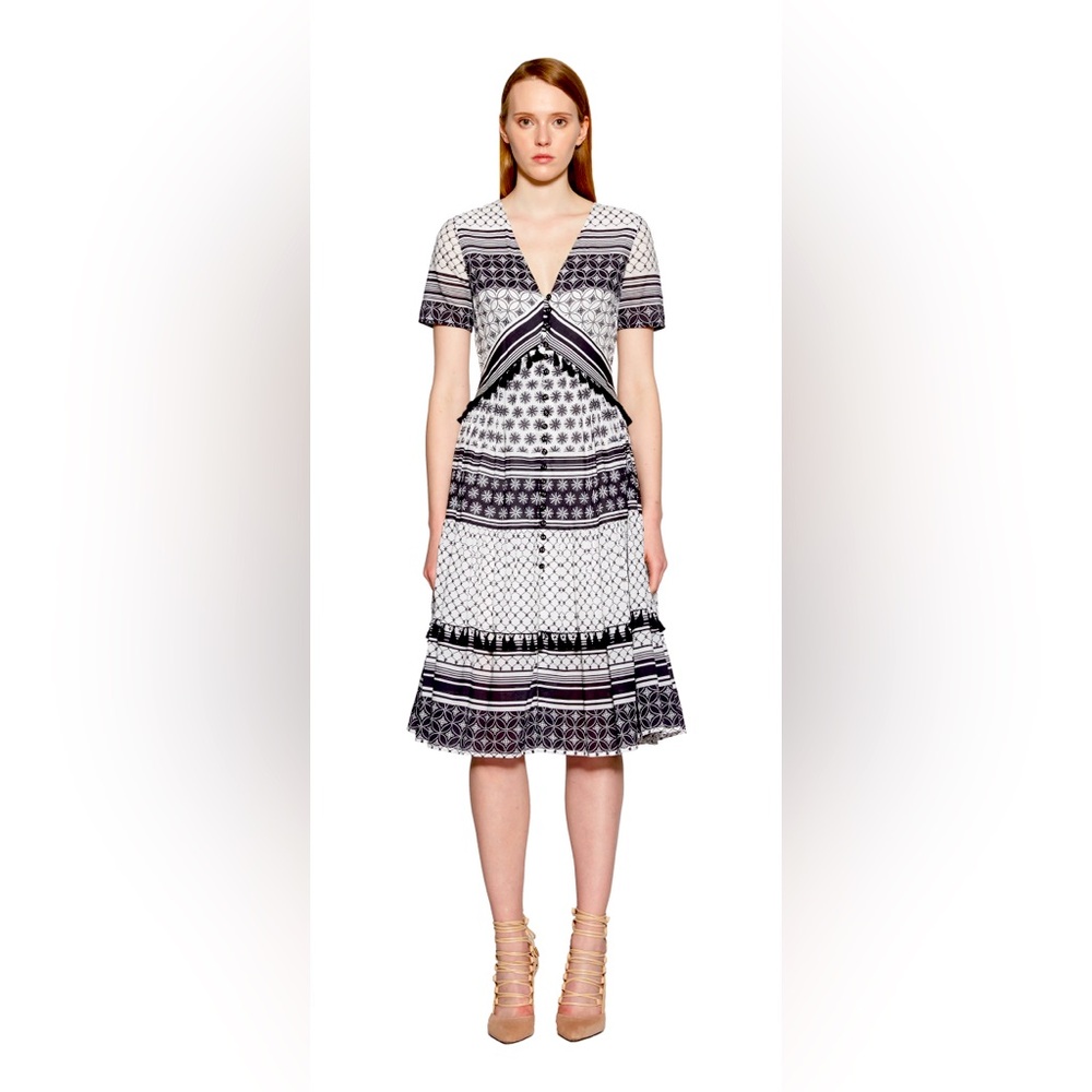 ANTHROPOLOGIE x AIJEK Pias Short Dress Tassel Cotton Bohemian Dress‎